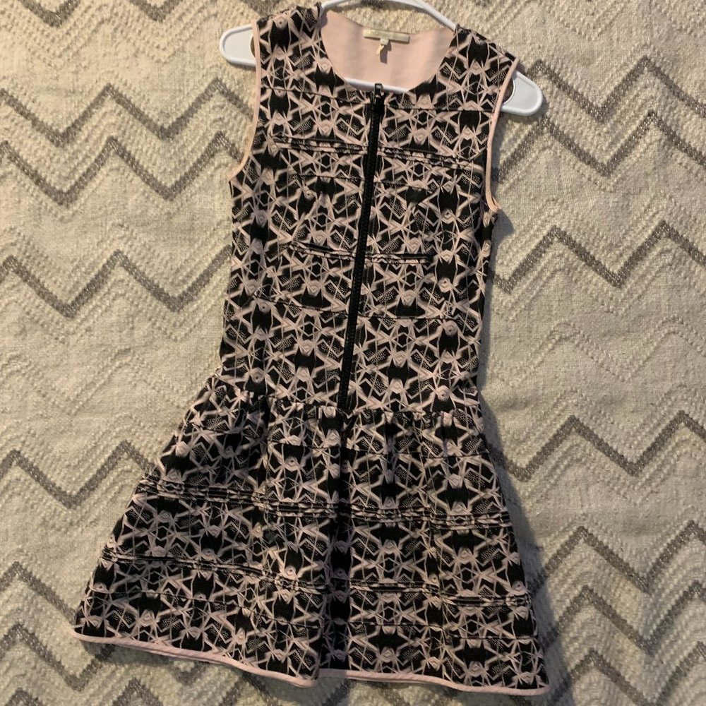 Maje Pink and Black Size 1 Dress with Pockets